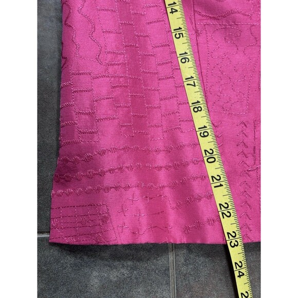 Coldwater Creek Women Size M Pink Textured Silk Jacket Blazer Lined Retro Formal - Picture 9 of 11